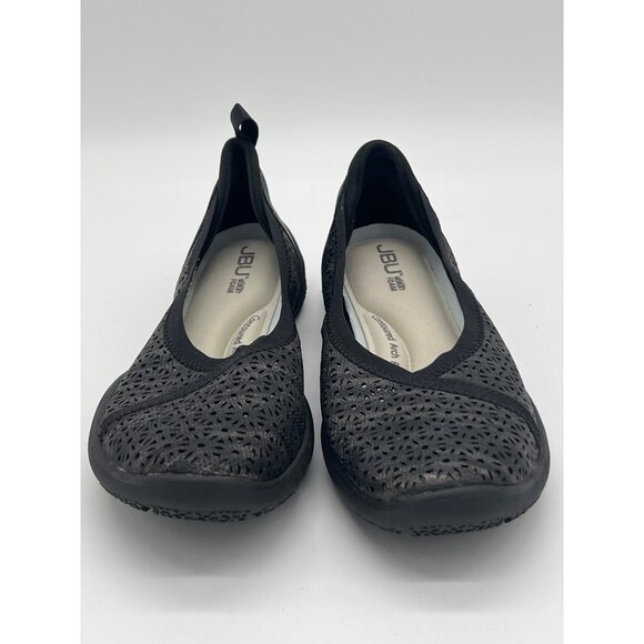 Jambu Size 6M Emma Slip-On Shoes Black Laser Cut Flats - Picture 2 of 8